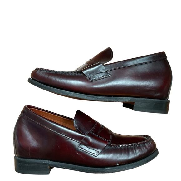 Men’s brown penny loafers with lift for height 7.5 - Picture 1 of 8
